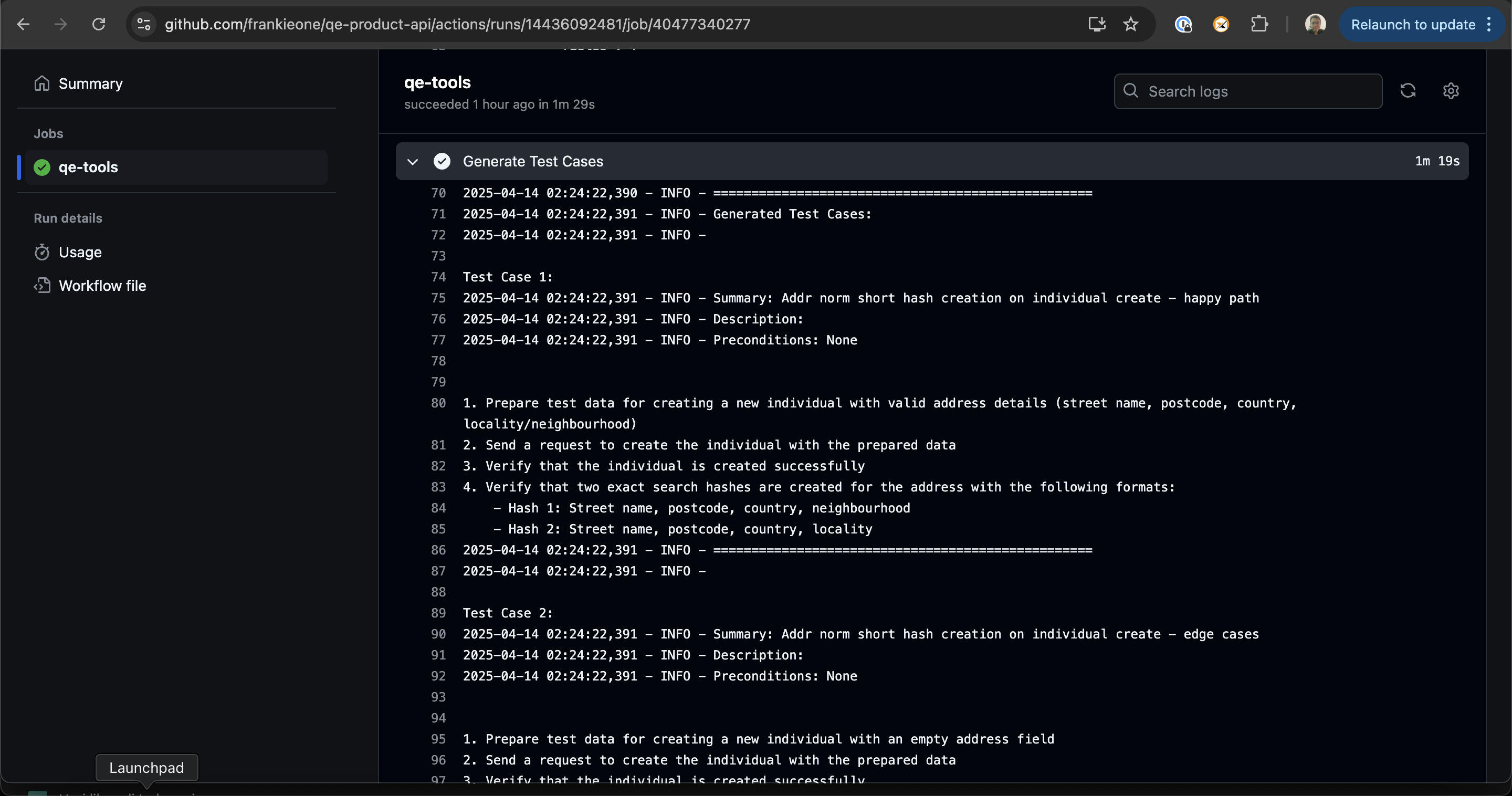 Test case generation process